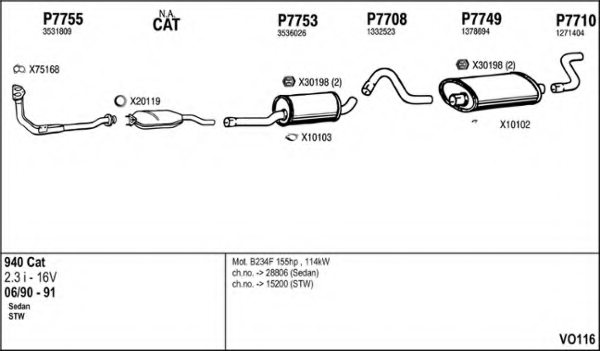 FENNO VO116 Exhaust System